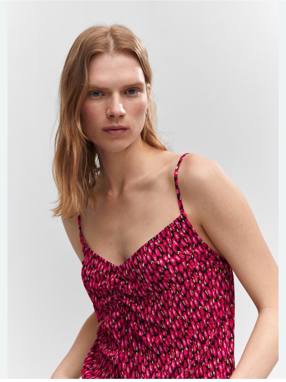 Mango print rouged top